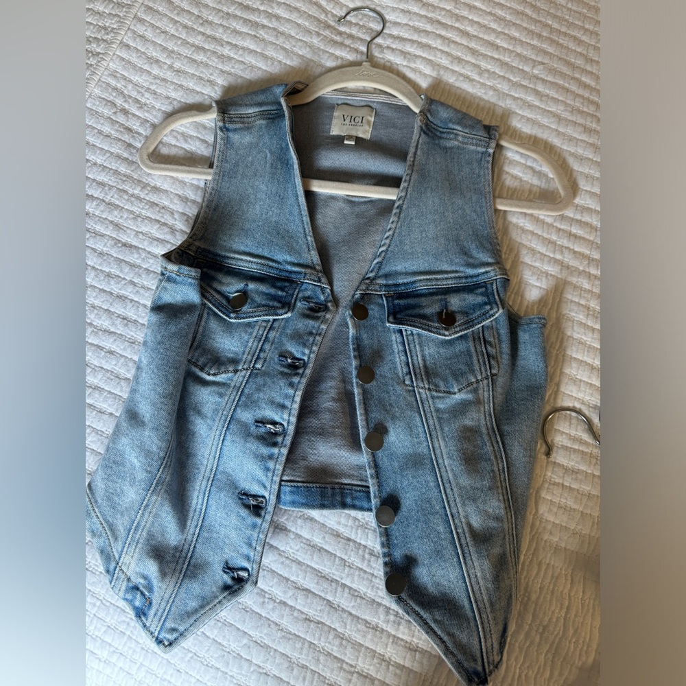 VICI denim vest brand new without tags